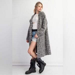 Easel Multicolor Tweed long Coat - NWOT